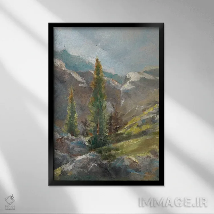 تابلو دکوراتیو تپه سنگی I اثر اتان هارپر - نمای قابدار مشکی