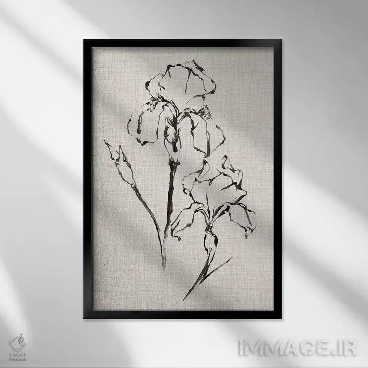 تابلو مدرن مطالعه جوهر گل ها II اثر اتان هارپر - نمای قابدار مشکی