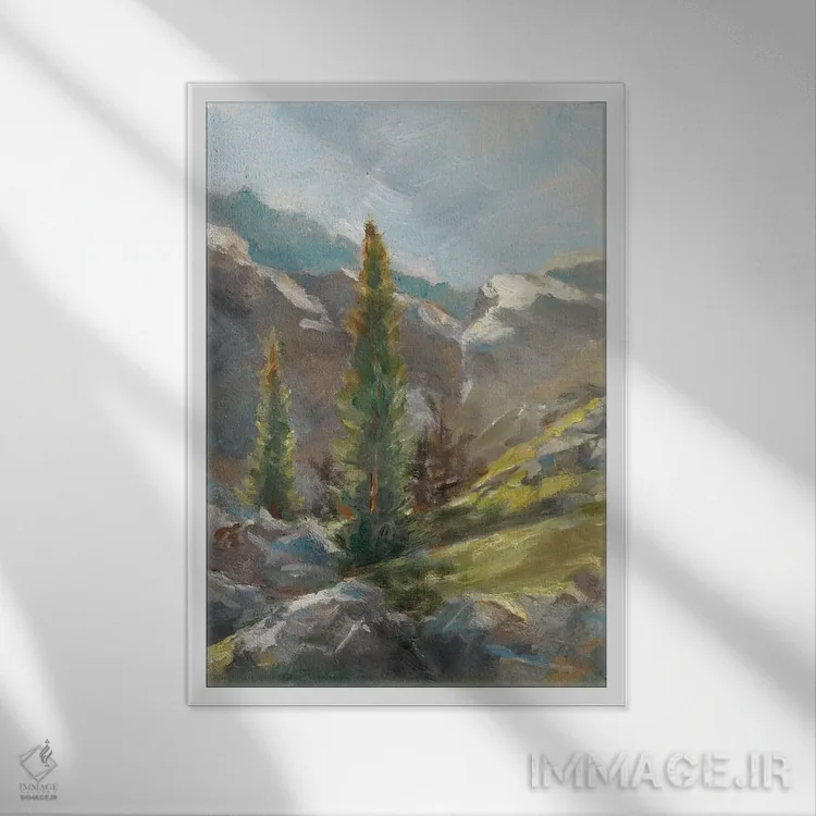 تابلو دکوراتیو تپه سنگی I اثر اتان هارپر - نمای قابدار سفید