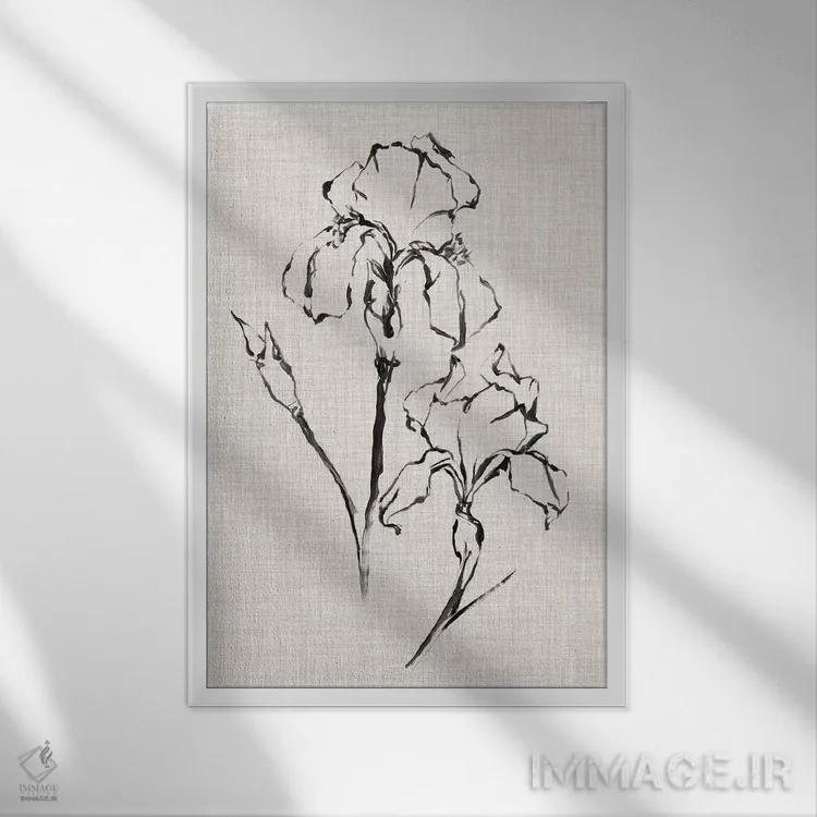 تابلو مدرن مطالعه جوهر گل ها II اثر اتان هارپر - نمای قابدار سفید
