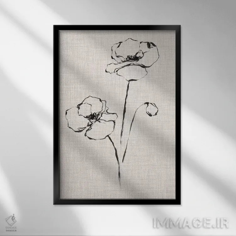 تابلو مدرن مطالعه جوهر گل ها III اثر اتان هارپر - نمای قابدار مشکی