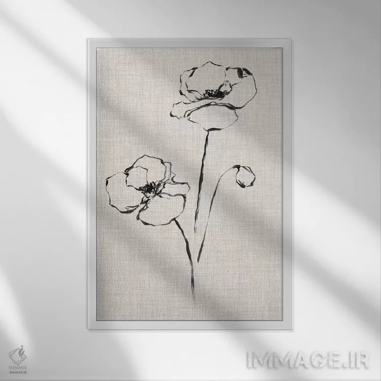 تابلو مدرن مطالعه جوهر گل ها III اثر اتان هارپر - نمای قابدار سفید