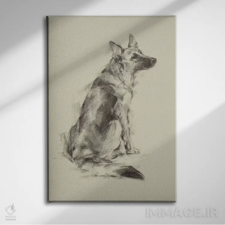 تابلو دکوراتیو چشم های توله سگ V اثر اتان هارپر - نمای روبهرو روی دیوار