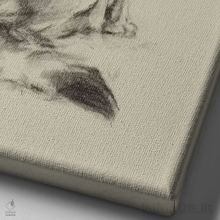 تابلو دکوراتیو چشم های توله سگ V اثر اتان هارپر - نمای نزدیک بافت بوم