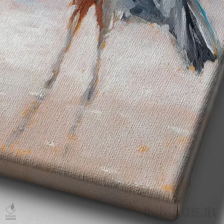 تابلو دکوراتیو حواصیل ساحلی II اثر اتان هارپر - نمای نزدیک بافت بوم