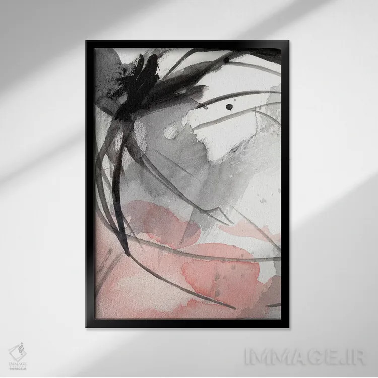 تابلو انتزاعی سر پیچ I اثر اتان هارپر - نمای قابدار مشکی