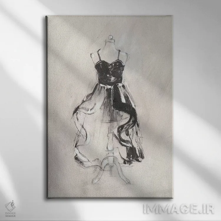 تابلو دکوراتیو پیراهن شب سیاه II اثر اتان هارپر - نمای روبهرو روی دیوار