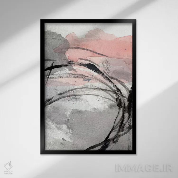 تابلو انتزاعی سر پیچ II اثر اتان هارپر - نمای قابدار مشکی