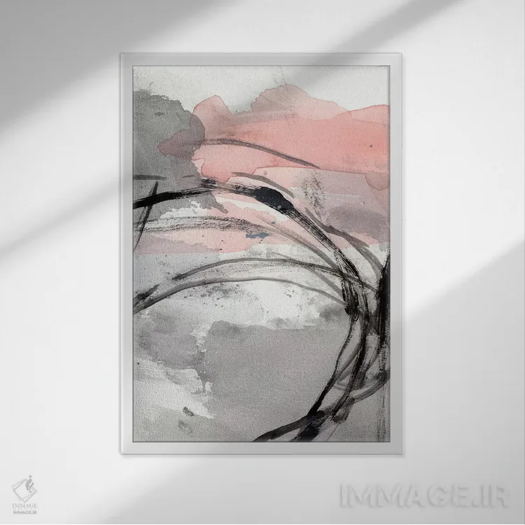 تابلو انتزاعی سر پیچ II اثر اتان هارپر - نمای قابدار سفید