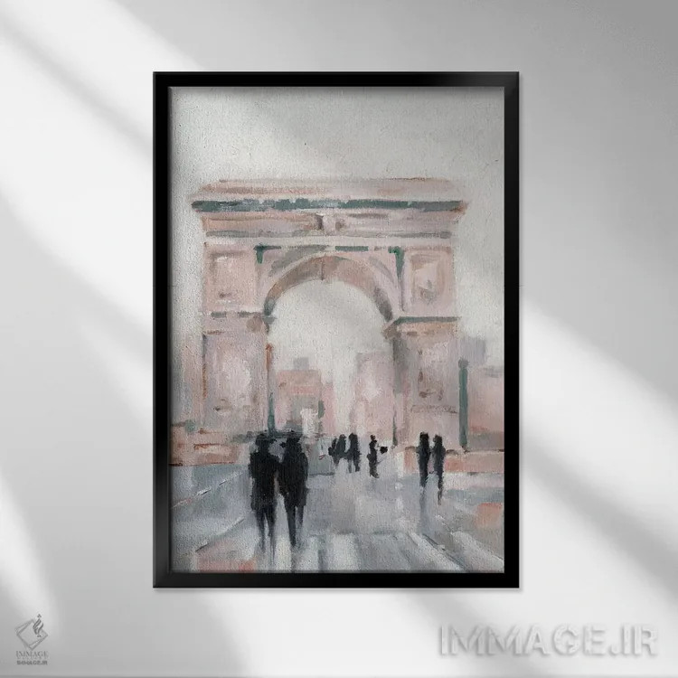 تابلو دکوراتیو پیاده روی صبحگاهی II اثر اتان هارپر - نمای قابدار مشکی