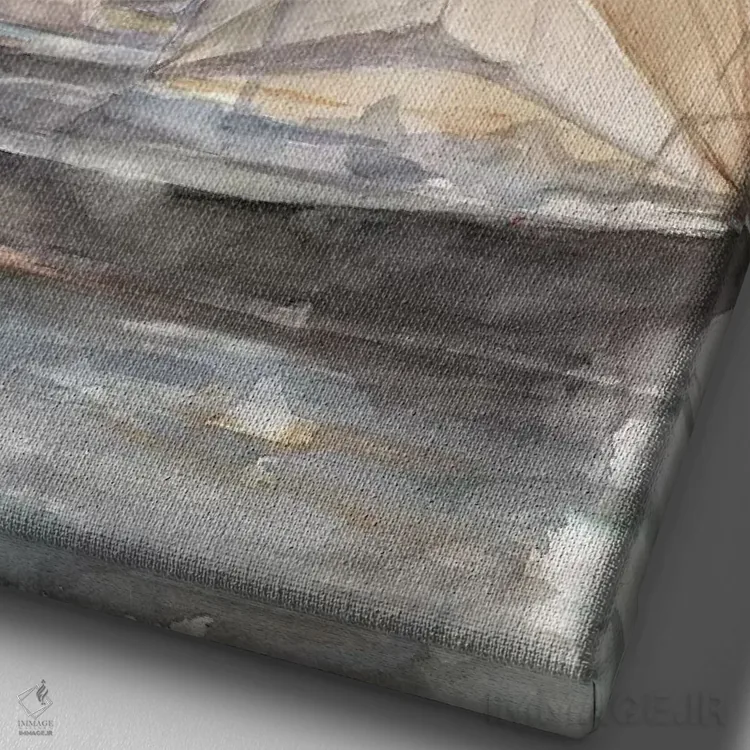 تابلو دکوراتیو قایق های بادبانی فضای باز II اثر اتان هارپر - نمای نزدیک بافت بوم