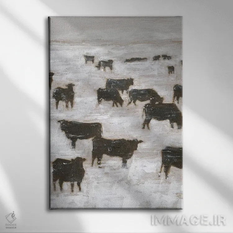 تابلو مدرن چرای زمستانی II اثر اتان هارپر - نمای روبهرو روی دیوار