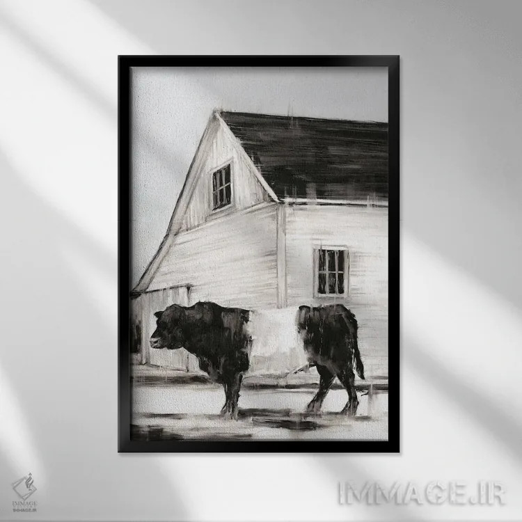 تابلو مدرن گالووی کمربنددار II اثر اتان هارپر - نمای قابدار مشکی