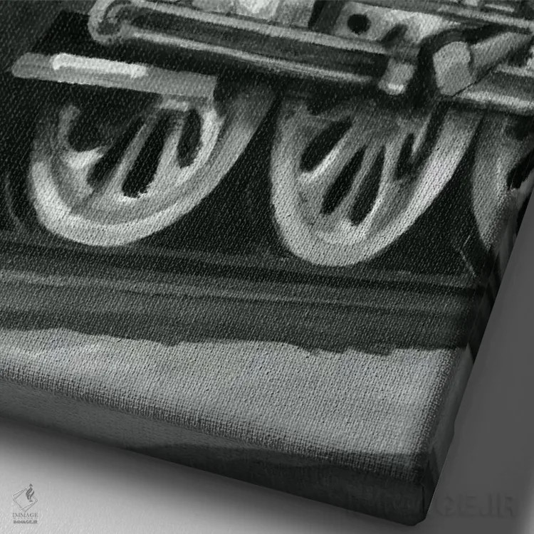 تابلو دکوراتیو لوکوموتیو کلاسیک II اثر اتان هارپر - نمای نزدیک بافت بوم