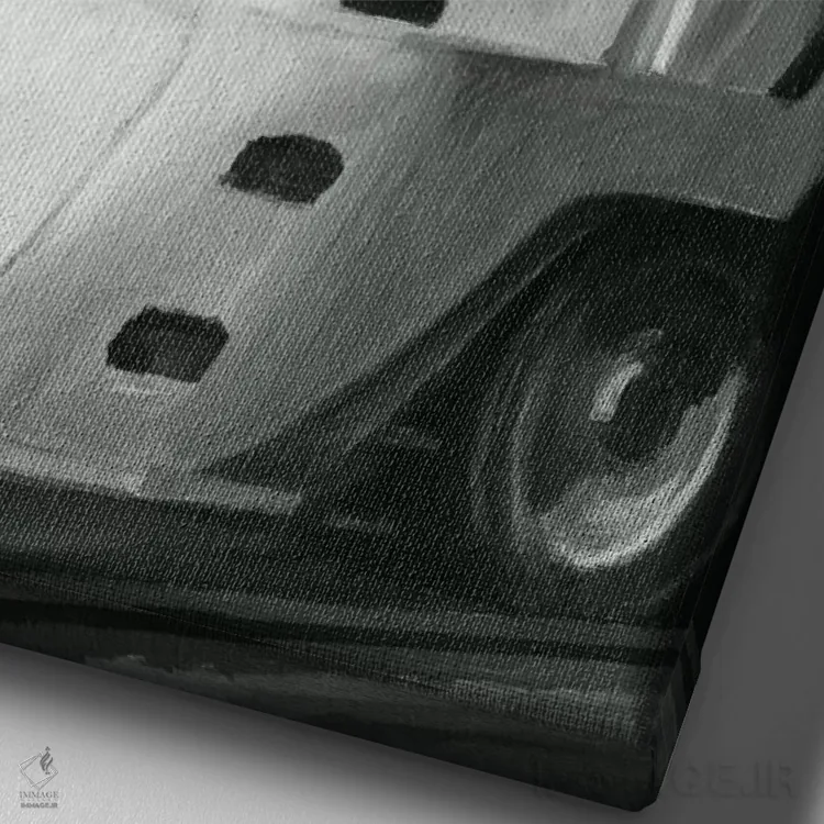 تابلو دکوراتیو لوکوموتیو کلاسیک I اثر اتان هارپر - نمای نزدیک بافت بوم