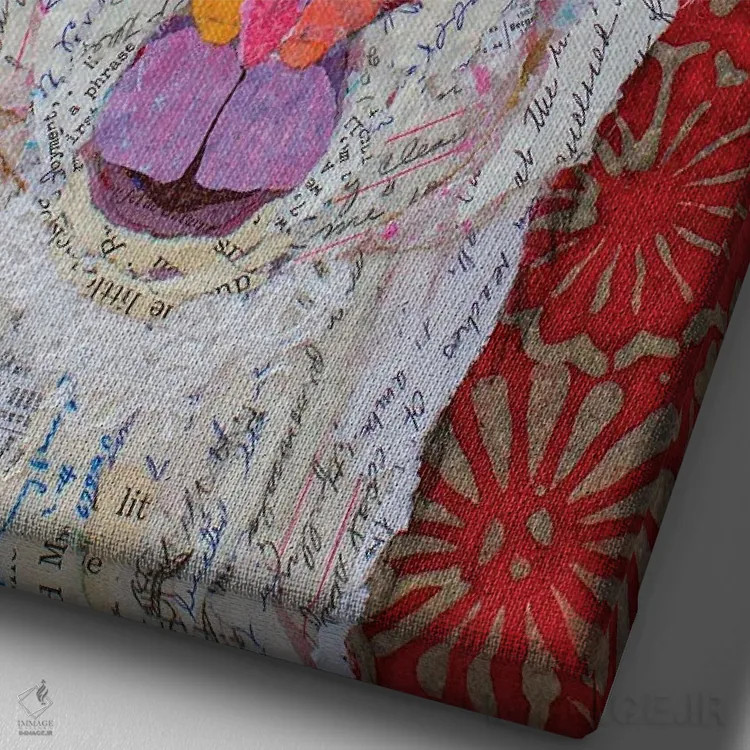 تابلو دکوراتیو درامای لاما اثر الیزابت سن هیلر - نمای نزدیک بافت بوم