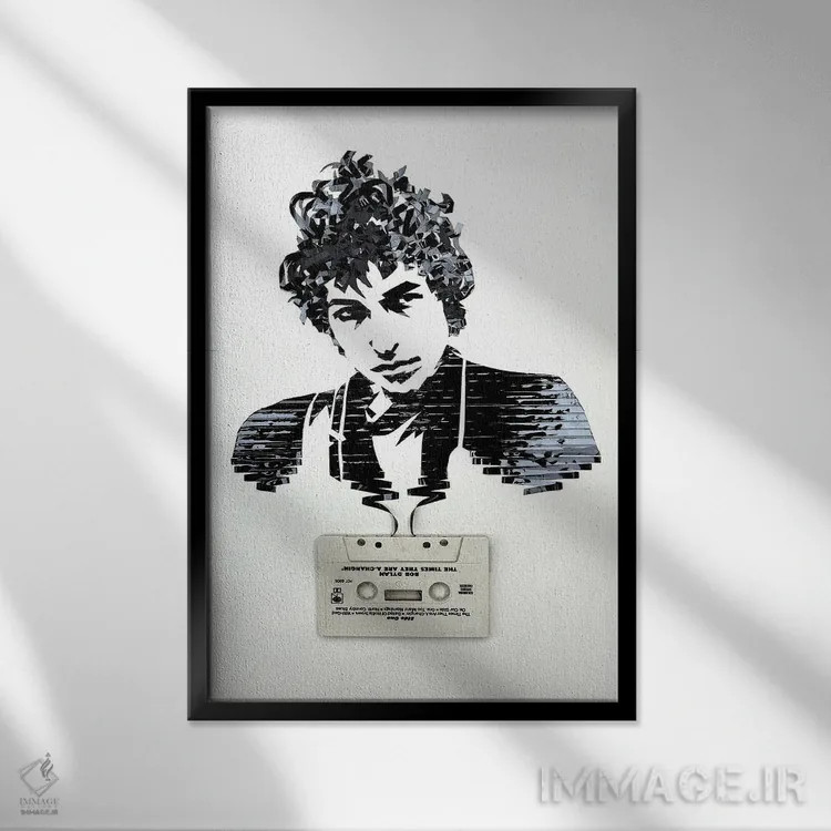 تابلو دکوراتیو باب دیلن اثر اریکا آیریس - نمای قابدار مشکی