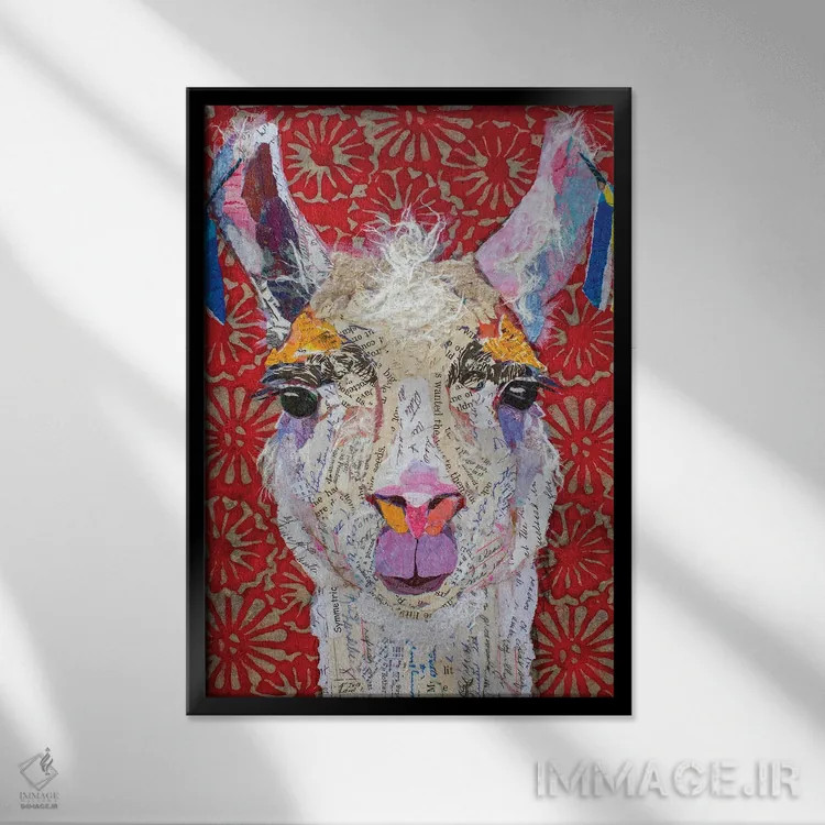 تابلو دکوراتیو درامای لاما اثر الیزابت سن هیلر - نمای قابدار مشکی