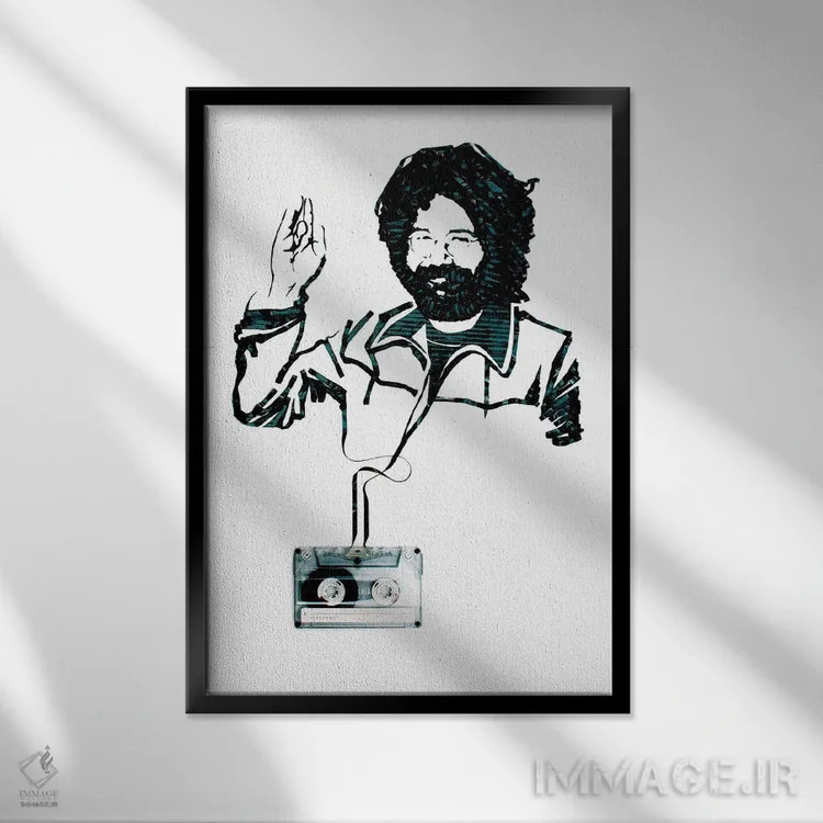 تابلو دکوراتیو جری گارسیا اثر اریکا آیریس - نمای قابدار مشکی