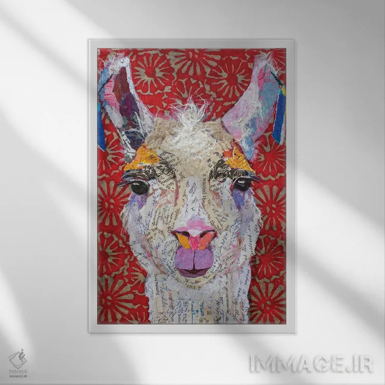تابلو دکوراتیو درامای لاما اثر الیزابت سن هیلر - نمای قابدار سفید