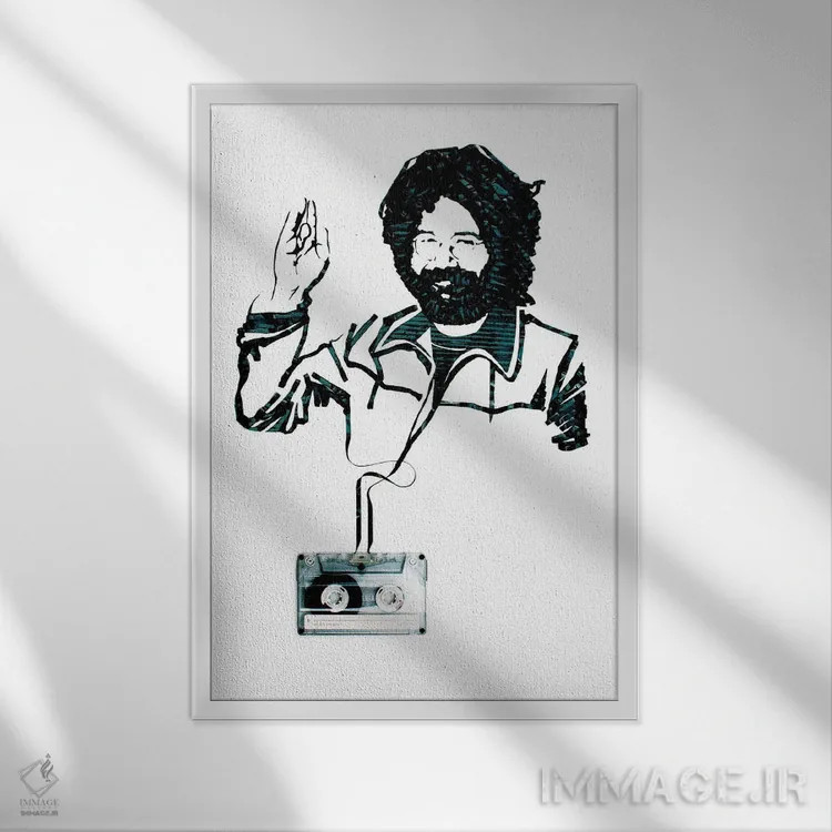 تابلو دکوراتیو جری گارسیا اثر اریکا آیریس - نمای قابدار سفید