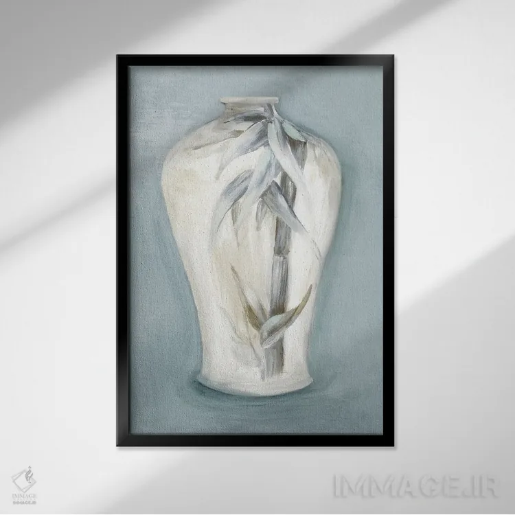 تابلو دکوراتیو دسته گلدان II اثر الی جونز - نمای قابدار مشکی