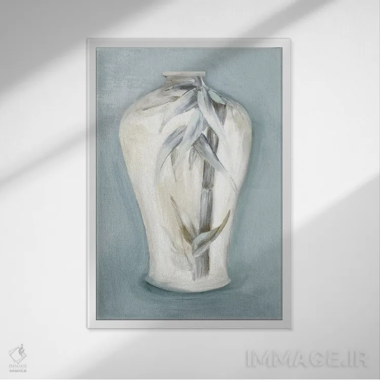 تابلو دکوراتیو دسته گلدان II اثر الی جونز - نمای قابدار سفید