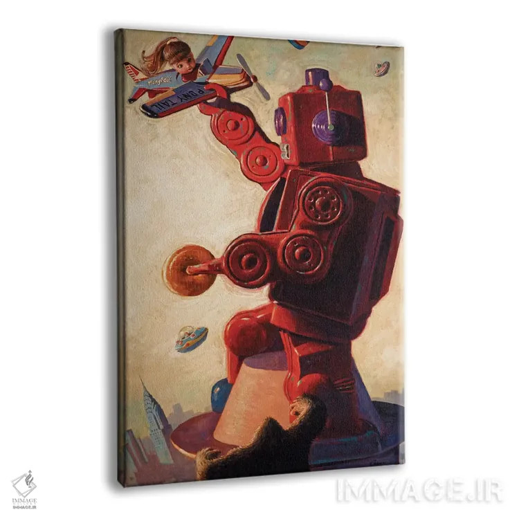 تابلو دکوراتیو کنگ رباتی اثر اریک جوینر - نمای پرسپکتیو محصول