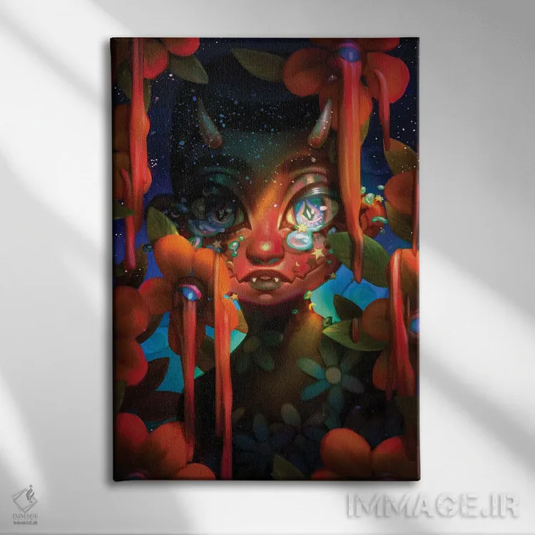 تابلو دکوراتیو تماشاگر مردد اثر اجیوا ابنبه - نمای روبهرو روی دیوار