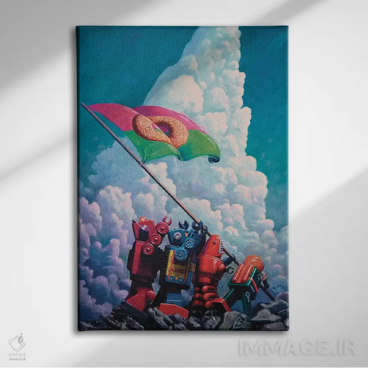 تابلو دکوراتیو ایوجیما اثر اریک جوینر - نمای روبهرو روی دیوار