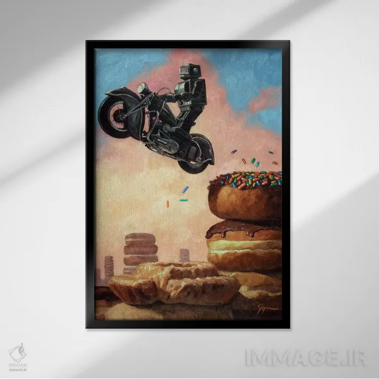 تابلو دکوراتیو سوارکار تاریکی دوباره اثر اریک جوینر - نمای قابدار مشکی