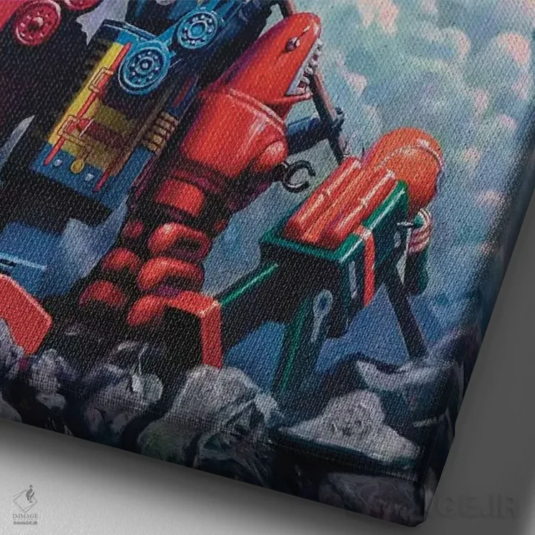 تابلو دکوراتیو ایوجیما اثر اریک جوینر - نمای نزدیک بافت بوم