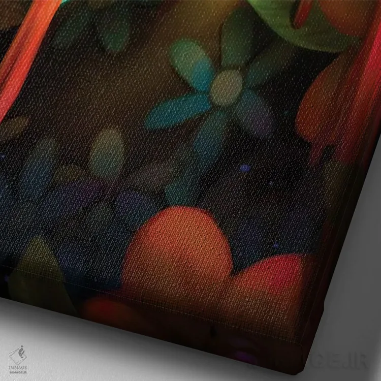 تابلو دکوراتیو تماشاگر مردد اثر اجیوا ابنبه - نمای نزدیک بافت بوم