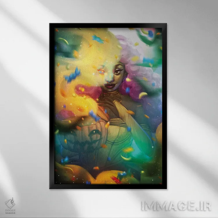 تابلو دکوراتیو لطفا یکی بردارید اثر اجیوا ابنبه - نمای قابدار مشکی