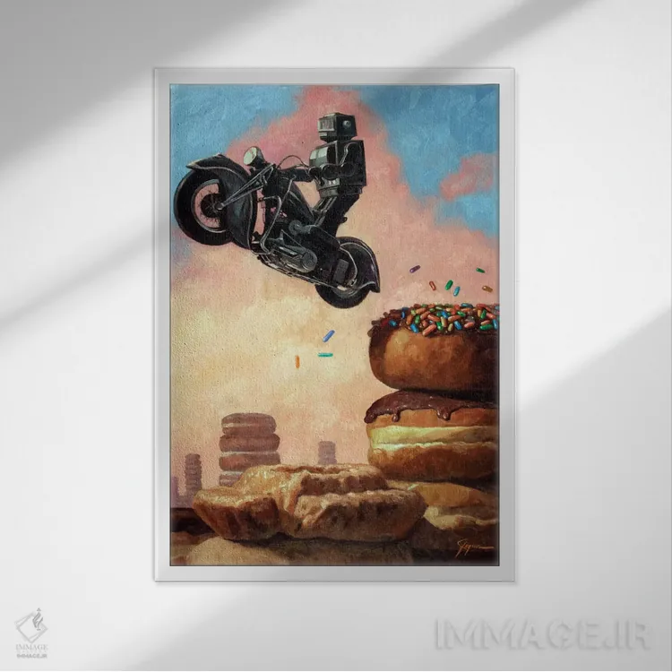 تابلو دکوراتیو سوارکار تاریکی دوباره اثر اریک جوینر - نمای قابدار سفید