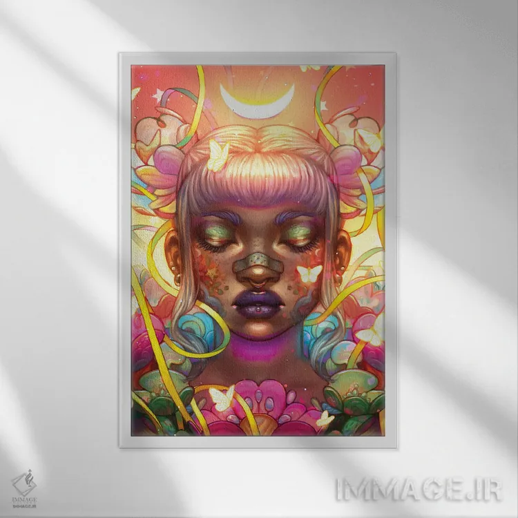 تابلو دکوراتیو خیال آرام اثر اجیوا ابنبه - نمای قابدار سفید