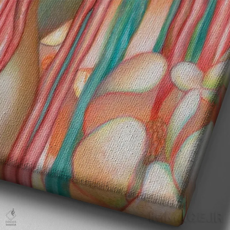 تابلو دکوراتیو غوطه وری اثر اجیوا ابنبه - نمای نزدیک بافت بوم