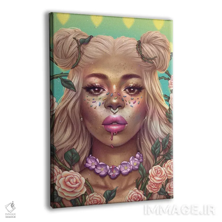 تابلو دکوراتیو بوسه تمشک اثر اجیوا ابنبه - نمای پرسپکتیو محصول