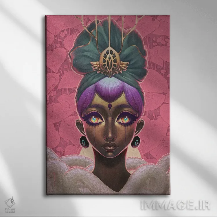 تابلو دکوراتیو تاج حلقه ای اثر اجیوا ابنبه - نمای روبهرو روی دیوار