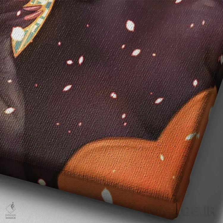 تابلو دکوراتیو مرکبات اثر اجیوا ابنبه - نمای نزدیک بافت بوم