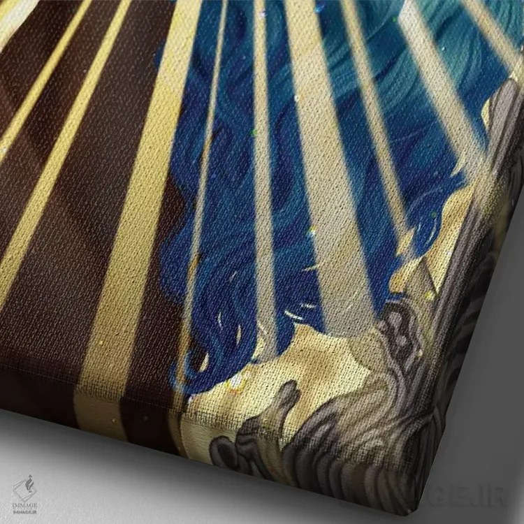 تابلو دکوراتیو طنین شکسته اثر اجیوا ابنبه - نمای نزدیک بافت بوم