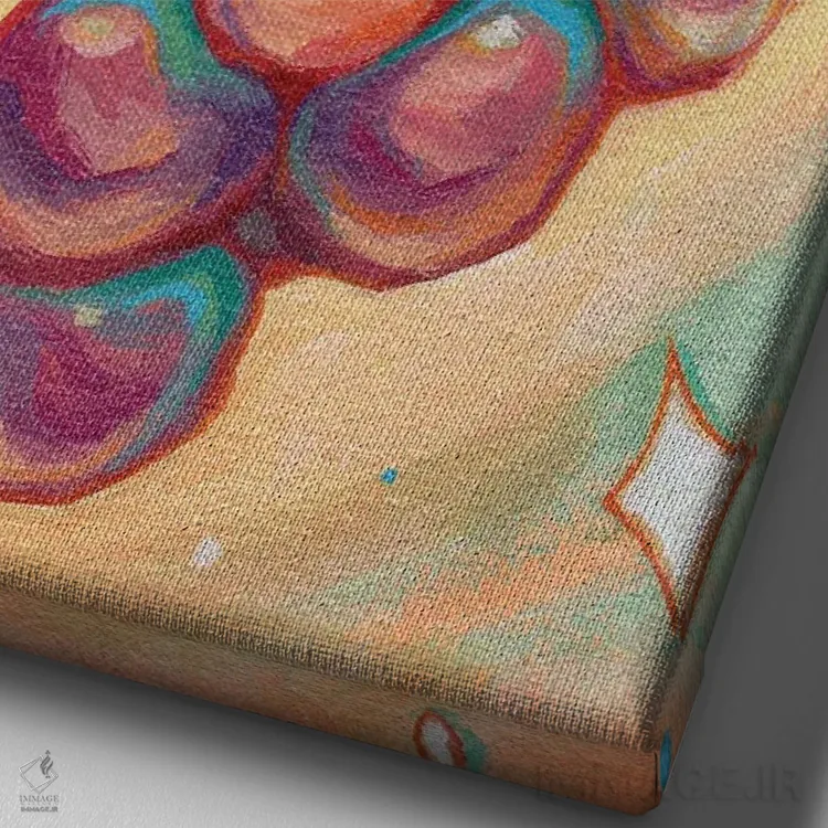 تابلو دکوراتیو انگورهای کیهانی اثر اجیوا ابنبه - نمای نزدیک بافت بوم