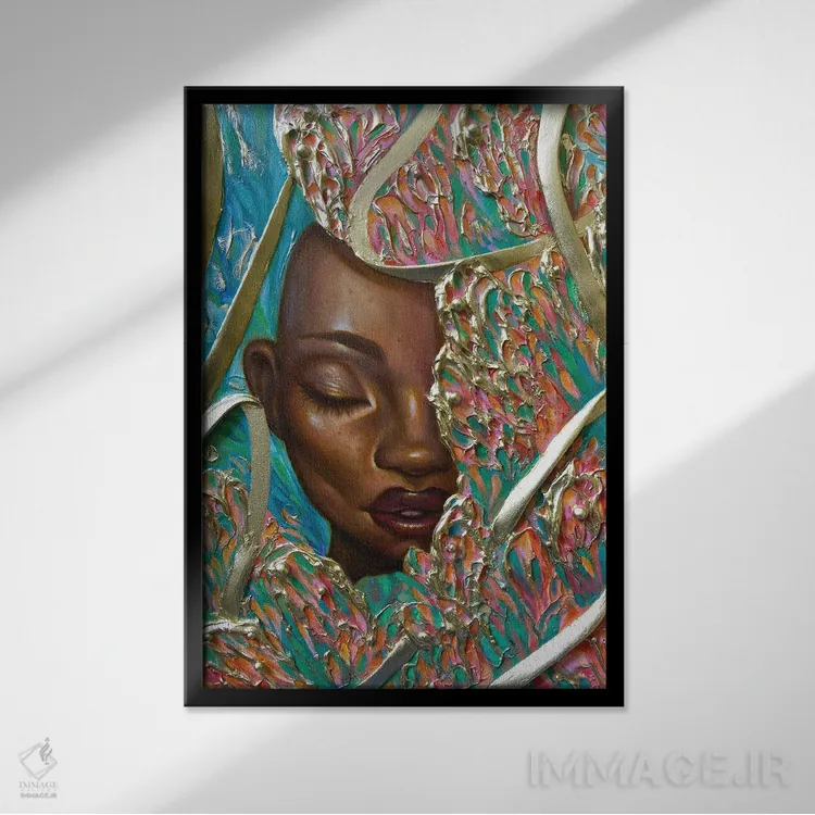 تابلو دکوراتیو فلورسانس اثر اجیوا ابنبه - نمای قابدار مشکی