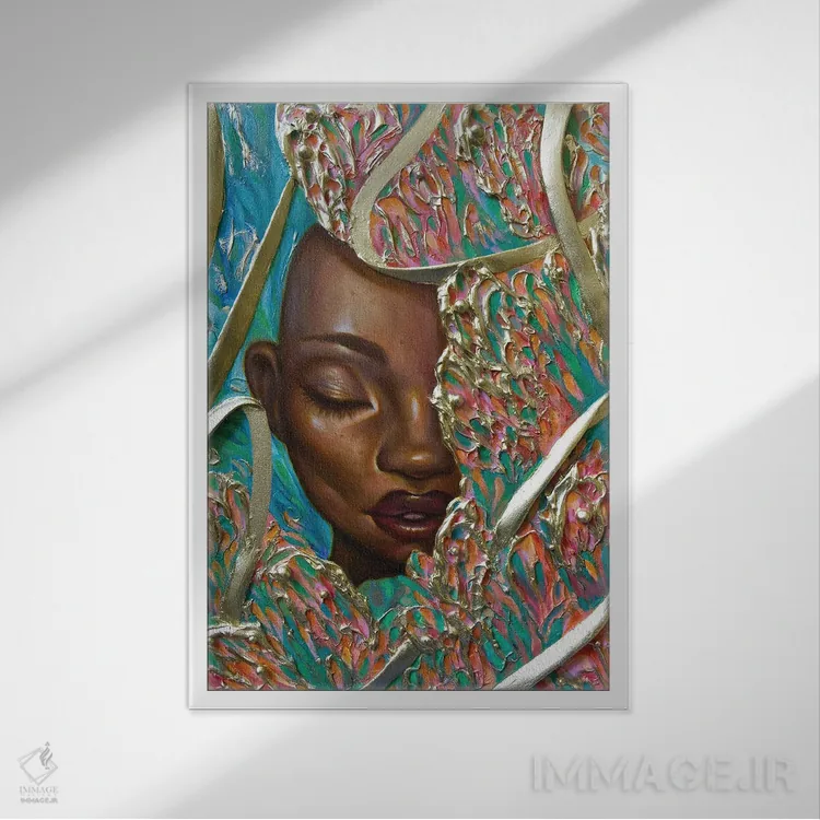 تابلو دکوراتیو فلورسانس اثر اجیوا ابنبه - نمای قابدار سفید