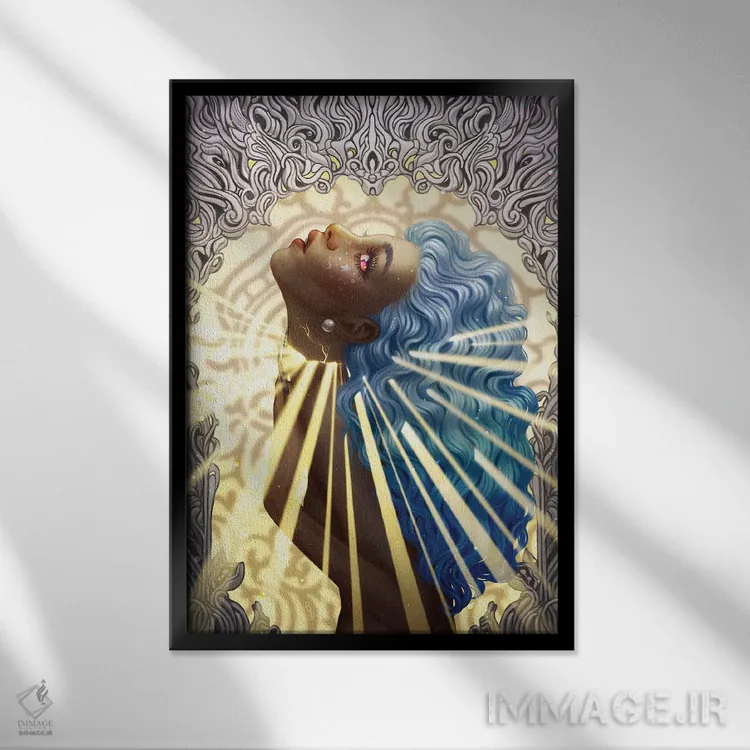 تابلو دکوراتیو طنین شکسته اثر اجیوا ابنبه - نمای قابدار مشکی