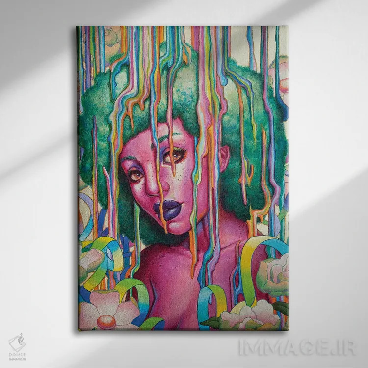 تابلو دکوراتیو پوشش آب نباتی اثر اجیوا ابنبه - نمای روبهرو روی دیوار