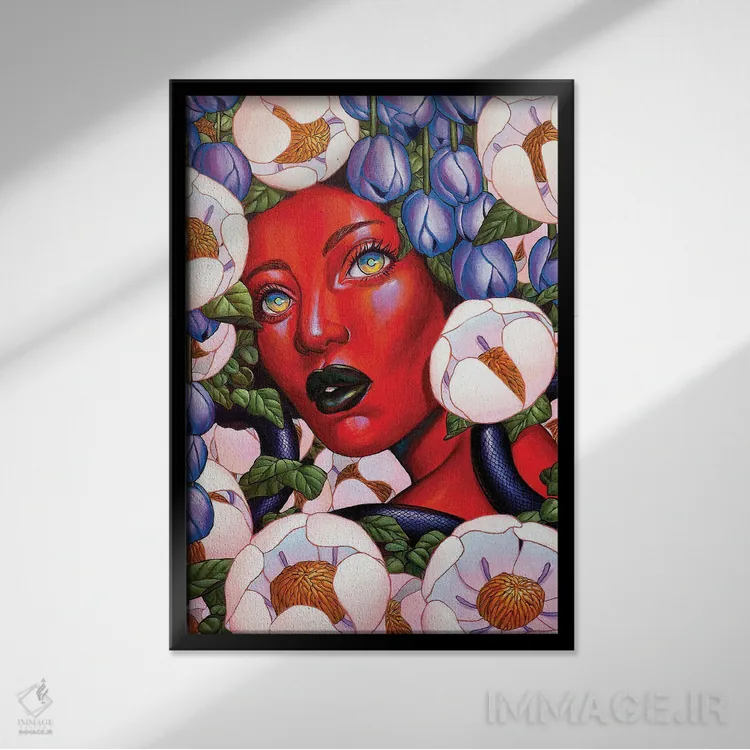 تابلو دکوراتیو وضعیت پیش از خواب اثر اجیوا ابنبه - نمای قابدار مشکی