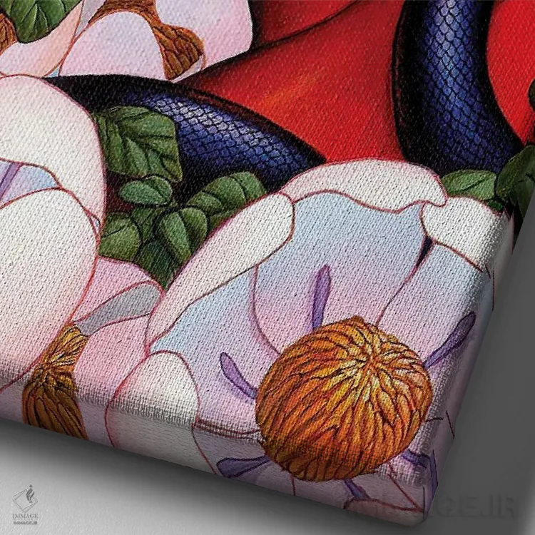 تابلو دکوراتیو وضعیت پیش از خواب اثر اجیوا ابنبه - نمای نزدیک بافت بوم