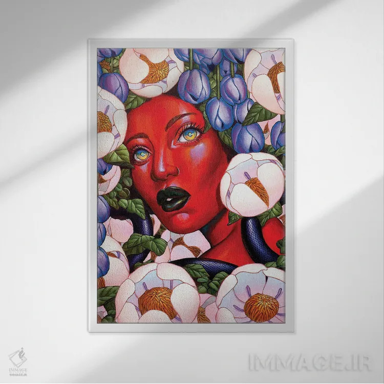 تابلو دکوراتیو وضعیت پیش از خواب اثر اجیوا ابنبه - نمای قابدار سفید