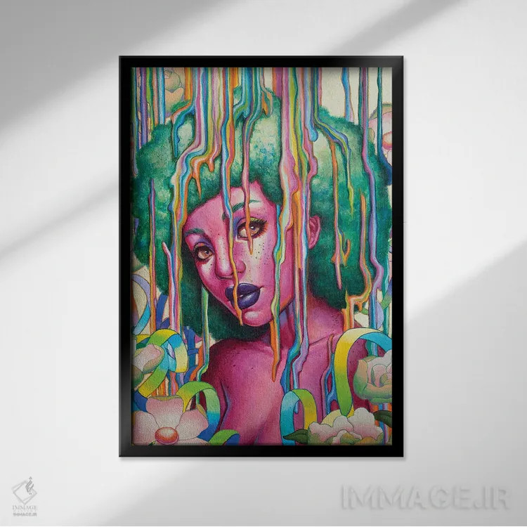 تابلو دکوراتیو پوشش آب نباتی اثر اجیوا ابنبه - نمای قابدار مشکی